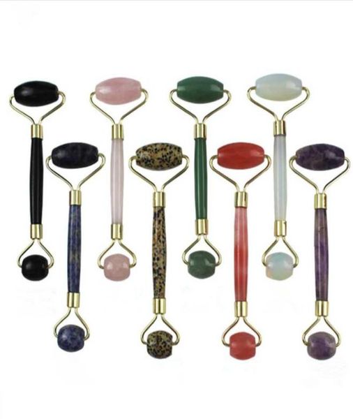 Drop Ship Natural Rose Quartz Crystal Healing Massage Wand Beauty Roller Stone Massage