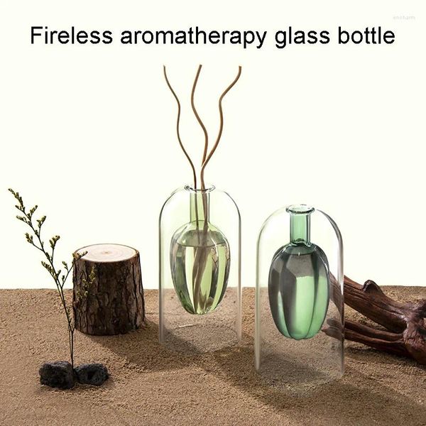 Vasen Doppelschicht Glas Vase ätherische Öle Aroma Diffusor Home Hochzeit Party Tisch Mittelstücke Oramenthandwerk Dekor