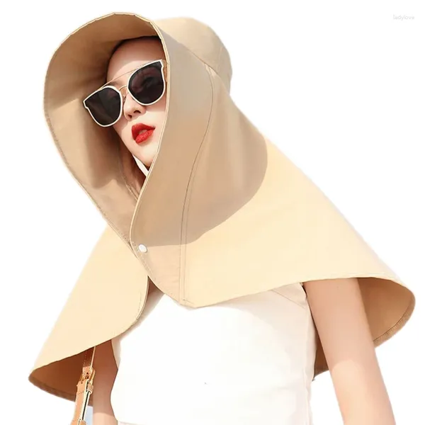 Berets tragbarer Nackenschutzschal für Sonnenhut Gesicht bedeckender Fischer mit Knopf Sonnenschutzmittel Überraschung Girlfrien