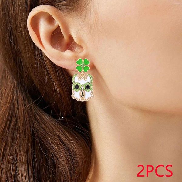 Orecchini penzolanti 1 coppia st.Patrick's Day Accessori per outfit di gioielli irlandesi alla moda per donne vacanze quotidianamente indossa mardi gras festivo