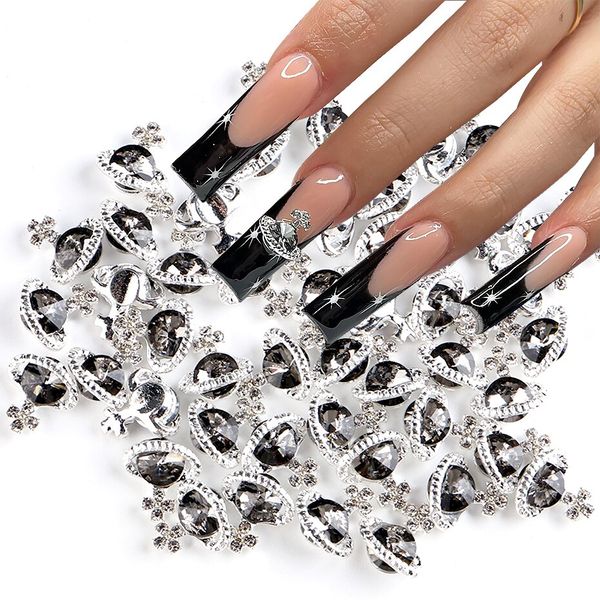 6 griglie pianeta unghie giaccino cristallo strass nail art art di gioielli di lusso lucido design design fai da te decorazione