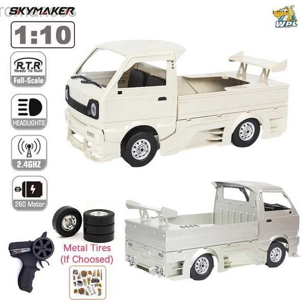 Elektro/RC-Auto WPL D12 Suzuki Carry 1/10 Dirft Kletterwagen LED Light Onroad 260 gebürstetem Motor Pink D12 Auto 1 10 für Kindergeschenke RC Toys 240411