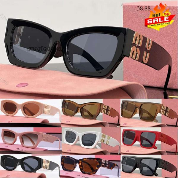 Óculos de sol Mui Mui Glasses de sol dos óculos de sol para homens Goggle Beach Sun Glasses Classic Square Metal Letes MU Design SMU09WS SMU11WS ÓPIOS