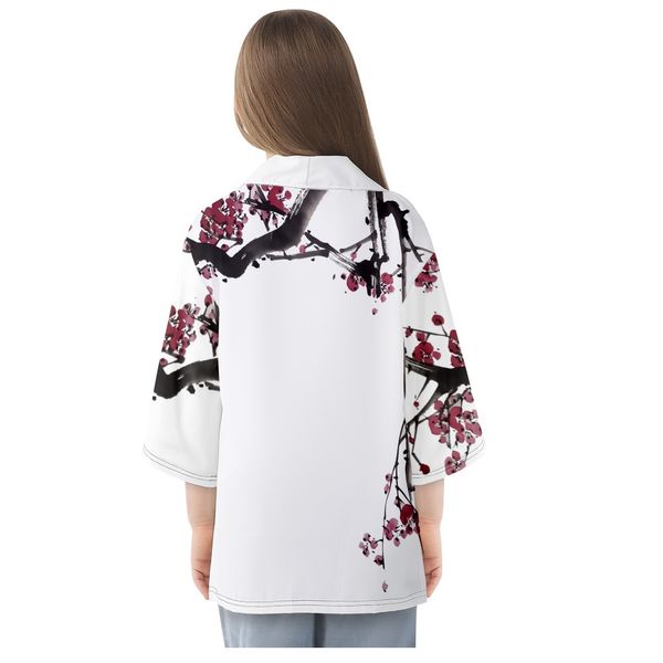 Inchiostro cinese dipinto di cardigan giapponese bianco sciolto da donna spiaggia kimono cosplay tops yukata vestiti