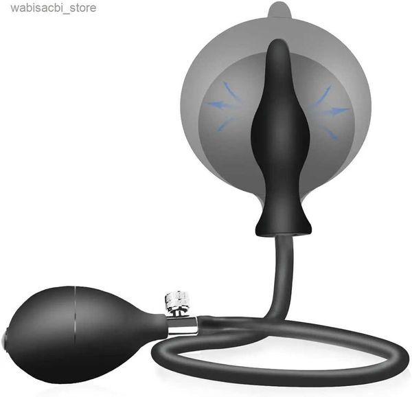 Andere Gesundheit Schönheitspunkte Spielzeug Silikon aufblasbarer Analstecker mit Pumpe BDSM Anal Plug Expansion Training Anus Prostata Stimulation L49