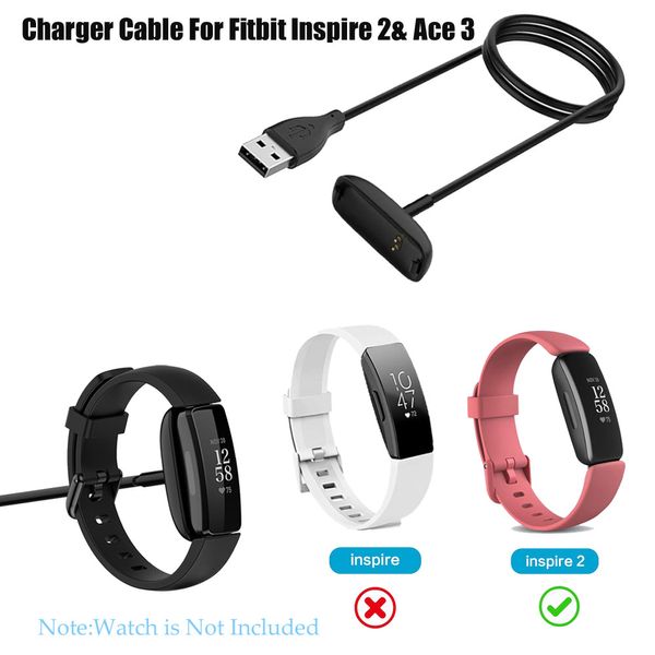 1m Cabo de carregamento USB para Fitbit Inspire 2 ACE 3 CARRANDO CARRA DE PODERAÇÃO DOCK DOCK DOCK para Fitbit Inspire2