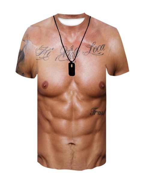 Magliette men039s men39s 3d cool muscle Abs ticlette divertenti allentate più dimensioni sottili slip sport tops 6xlmen039s9127560