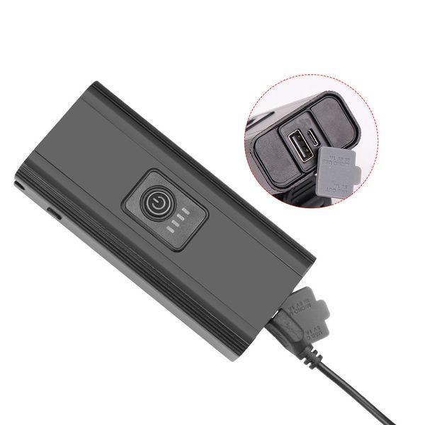 Hochleichte Fahrradlampe Rücklichtmikro USB Silikonband T6 LED eingebaute Batterie 6-Gang Outdoor Night Ride Taschenlampe