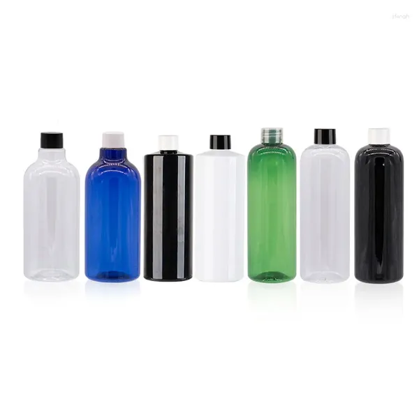 Bottiglie di stoccaggio 500 ml x 14 % bottiglia di plastica verde ambra blu con vite chior bianca Black PET cosmetico grande dimensione