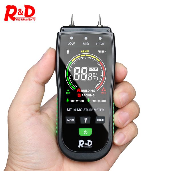 RD MT19C MEDEIRO DE MEDEIRA MEDEIRA MEDADOR DE ÁGUA DE ÁGUA DE ÁGUA DIGITAL MEDIDOR DIGITAL MEDIDOR DOIS PINS HYGROMETRO DE CONCRETO DE CONCRETO DE CIMENTO DETECTOR