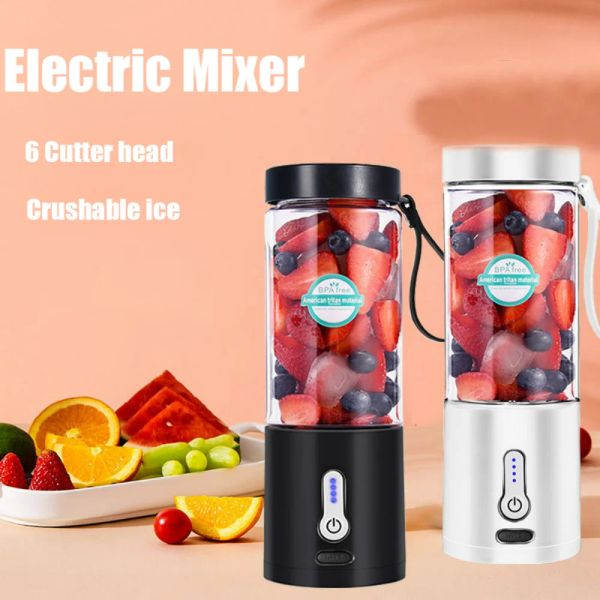 Spremiagrumi da 530 ml di frullatore elettrico spremiatore di fruttatura portatile USB Ragazzo alimentari ricaricabile per frutta per frutta per frutta
