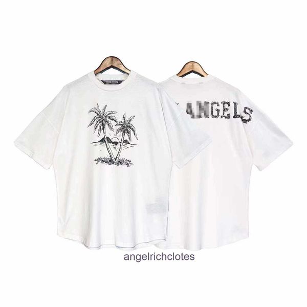 Abiti da design di fascia alta per marchio PA Angels Sunset Sunset Coconut Stampato a maniche corta Mens e Womens High Street Sleeve Self Sleeve con marchio Tag Original 1: 1