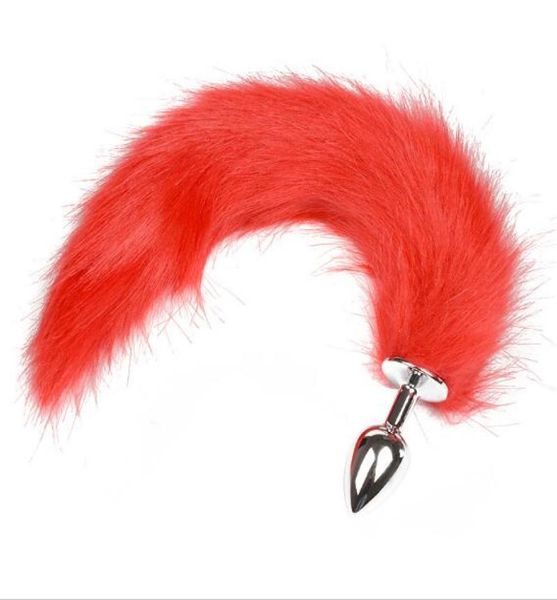 4 цвета металлические анальные игрушки Fox Tail Anal Plugc