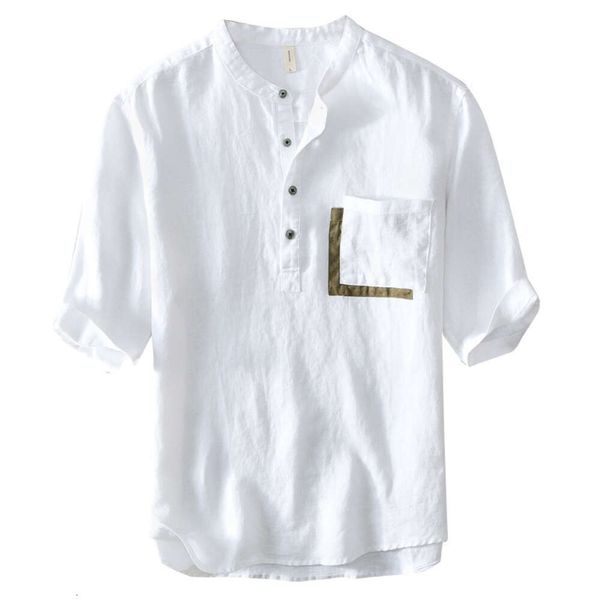 79866 Sommer vielseitig innen und außen T-Shirt-Hemd für Männer gelegentlicher Wäsche Stoff lose kurzärmeliges T-Shirt für Herrenhaarersatz