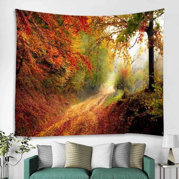 Gedruckte Wandteppiche Baum Misty Large Waldwand Tapestry Billig Hippie Wand Hanging Bohemian Wall Tapestries Mandala Wandkunst Dekor R0411