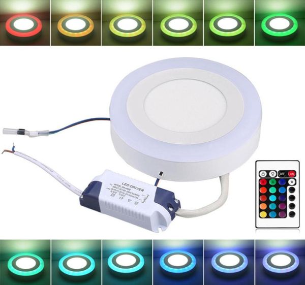 LED -Panel Light RGB mit Fernbedienungsoberflächenmontage Deckenverzögerung Downlight 6W 9W 18W 24W Wattsquarien Runden -Quartal -Lampe3541413