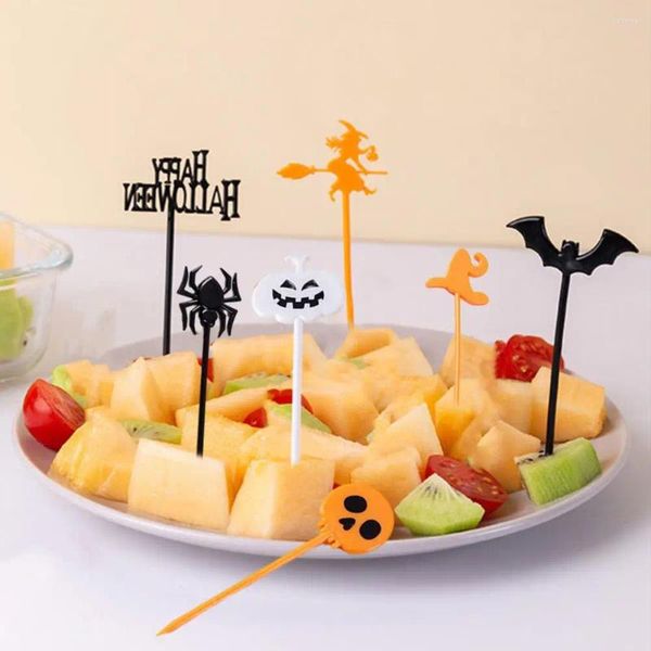 Forks decorando sobremesas de frutas garfo de halloween cupcakes cupcakes cupcakes ghost morcego de abóbora