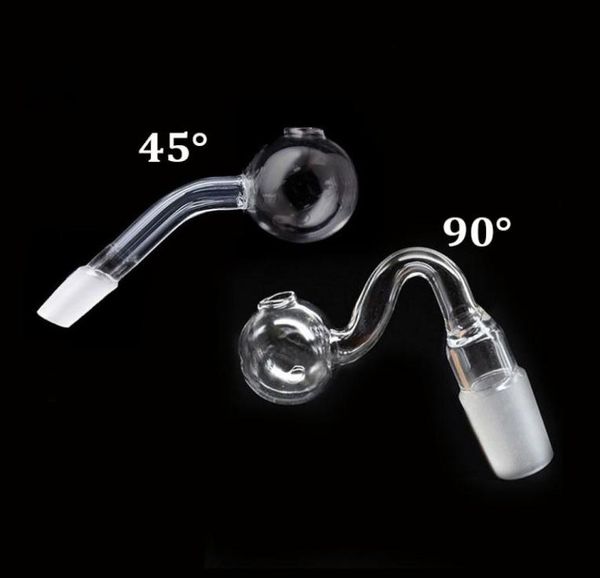 Günstigste Glasölbrennerrohr dick 10 mm 14 mm 18mm männliche weibliche Pyrex Klaröl Brenner Kurve Wasserrohr zum Rauchen von Wasser Bong 45 7292691