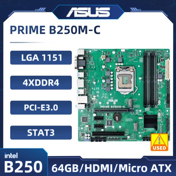 Motherboards B250 Motherboard Asrock Prime B250MC LGA 1151 DDR4 64 GB USB3.0 PCIE 3.0 SATA3 M.2 MICRO ATX AUFTRAGUNG 7th/6. Generation Core CPU