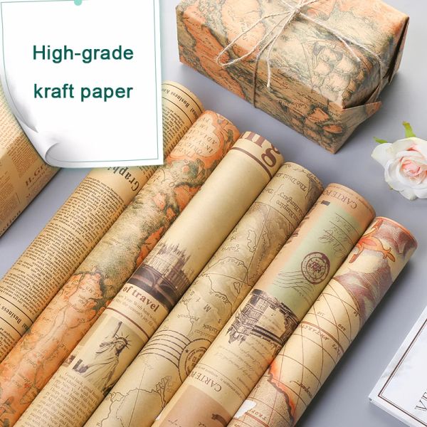 Lifestyle 10pcs retrò Kraft Wapping Paper Flowers Bouquet Bouquet Birthday Box Birthday Box Festival Materiale Materiale Materiale Materiale