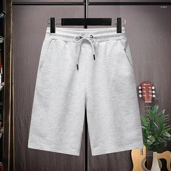 Herren Shorts Sommer Casual Elastic Taille Draw String Cotton Short Joggers Black Pink