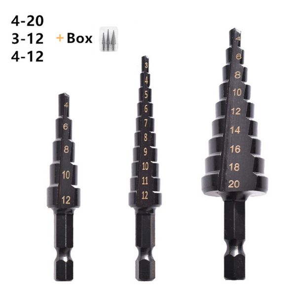 4-12/4-20/4-32mm M35 cobalto com revestimento de tiain HSS BIT BIT BIT BIT SCEED CONE METAL BITS BITS CONFIR