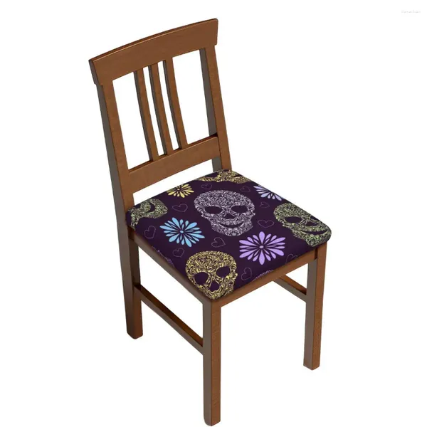 Stuhlabdeckungen Abdeckung abstrakter Blumenschädel Muster Barhocker Solid Sitzplatz Slip Speisezimmer