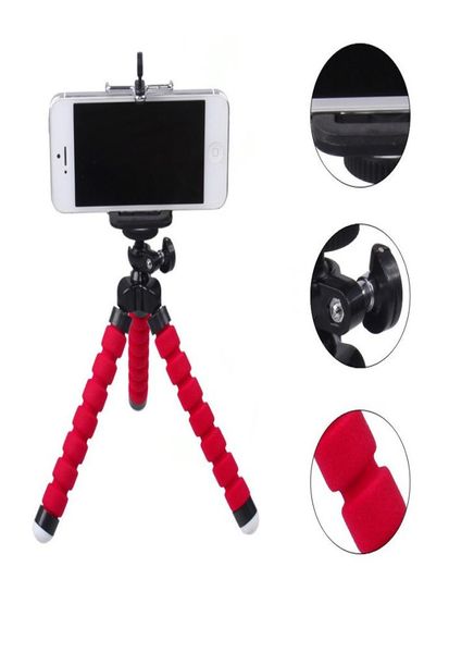 Suporte para montagem por telefone por suporte de carro flexível polvo mini suporte de tripé de suporte de suporte de selfie stand stand monopods adaptadores para telefone celular digi1016967