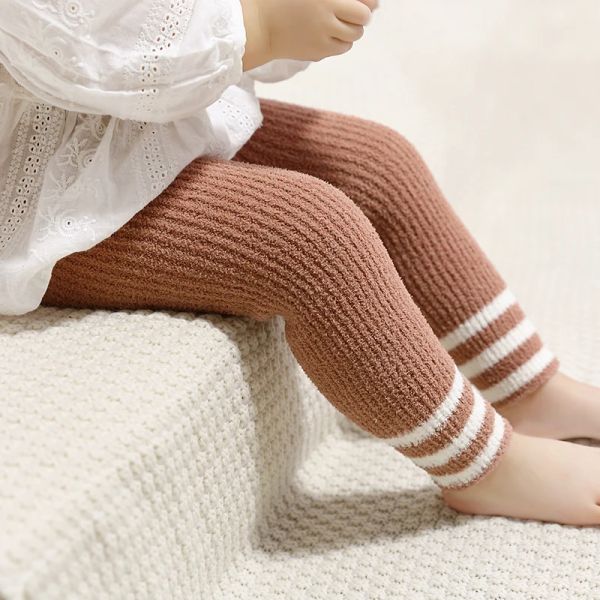 Calça calça criança menina de inverno tights outono crianças meninos calças térmicas térmicas garotos de lã de coral quente e fofos Acessórios para bebês