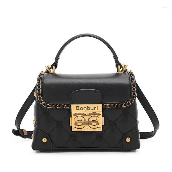 Totes Bolsas femininas 2024 Inverno de alta qualidade Chain Chain couro pequeno designer de bolsa quadrada de um ombro único crossbody