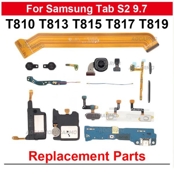 Signalantennenladeanschluss Speaer + Stromvolumen LCD Hauptanschluss Flex -Kabel für Samsung Galaxy Tab S2 9.7 T810 T815 T819