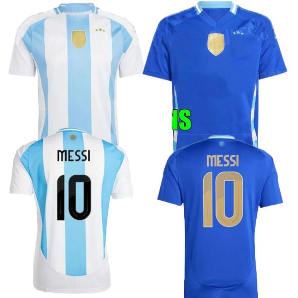 Nuova 2024 2025 Agt Soccer Maglie Fan Versione Mac Allister Dybala Di Maria Martinez de Paul Maradona Men Shirt Football Blue 24 25 KIT KIT