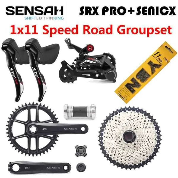 Sensah srx pro 1x11 velocità 11s road bike groupset stili r/l shifter deralleurs posteriore GR3 cranset cassetta bigate cicl-croce ciclo-croce