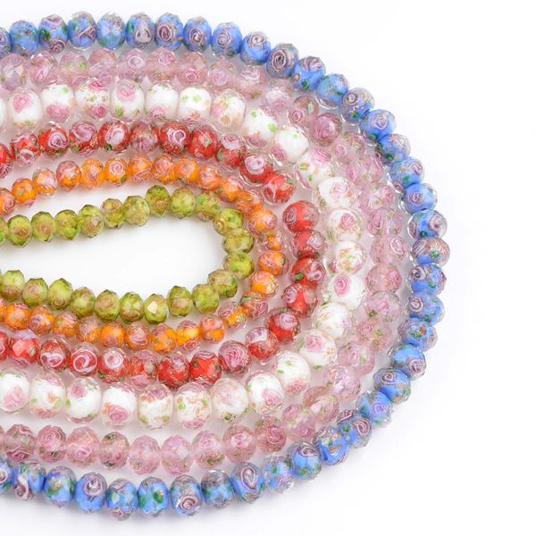 8/10/12mm 10pcs perle di lampade in vetro trasparente perle sciolte per gioielli che producono perline facciate di fiori bracciale fai -da -te perle sfaccettate