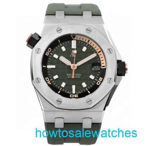 Male AP Wrist Watch Royal Oak Offshore 15720ST AVOCATE VERDE PLACA VERDE FACA VERDE POINTER GOLD 42mm Conjunto de medidores