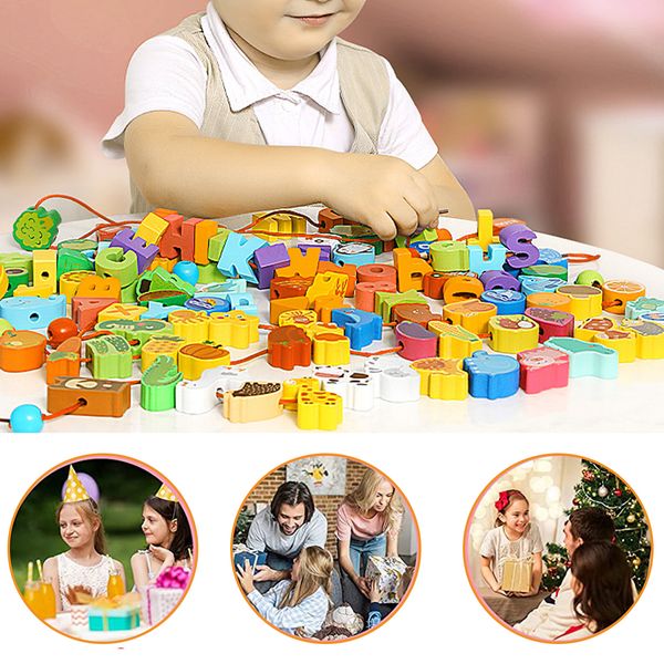 Wooden Educational Montessori Filking Toys per l'apprendimento di 3+ anni Attività in età prescolare per i giocattoli per i bambini piccoli