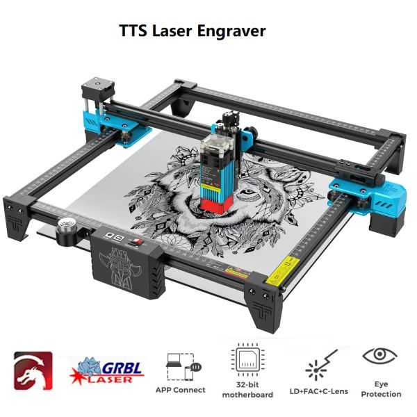 Twotrees a laser gravador TTS-55 Máquina de corte de madeira ferramenta de madeira Tool de metal acrílico a laser de gravura Máquina CNC Machine Router