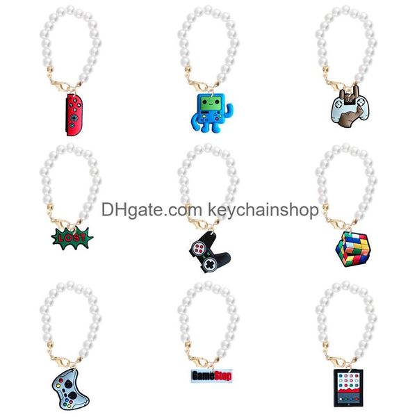 Keychains Lanyards Games Console Charm Accessories Cup para 40oz simples copo moderno com manipulação Sile Chain Drop Drop OT3Y4