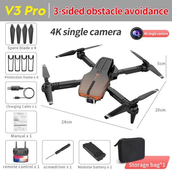 Nuovo V3 Pro Mini Drone 4K 4K HD Profesional HD Camera FPV Evitamento ad ostacoli Dron RC Quadcopter Elicopters Toys for Children E99Pro