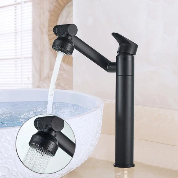 Rubinetti del lavandino del bagno bacino di acqua fredda mixer 360 rotazione 2 modalità filtro toccata universale singolo foro nero e golden rubinetto