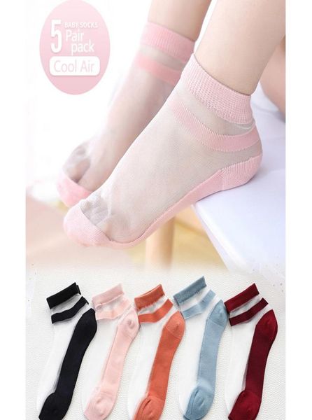 Children039s Meias Lady Summer Summer Princesa Princesa Ultrathin Glass Silk Crystal Socks Baby Pink Child Ice Stock Girl Pretty 2009259487007