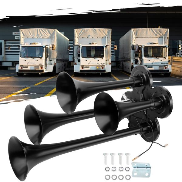 12v / 24v 150db Super Loud Four Tone Auto Air Horn Trumpet Compressore per moto per barca per camion per veicoli per veicoli per veicoli per veicoli