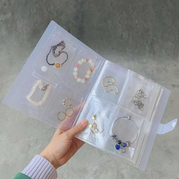 Schmuckschachteln 160/84 Taschen mit transparenten Schmuckohrringen Organizer Buch PVC Coin Album Kollektion Buch Geschenkbox transparentes Schmuck Display Buchbuch