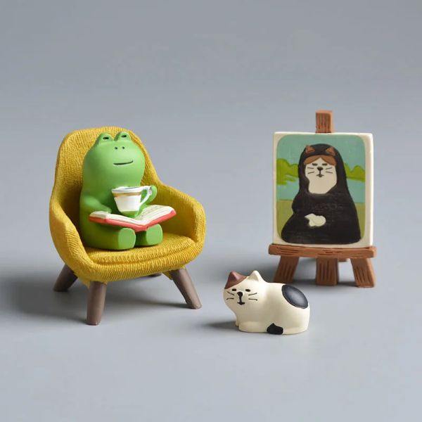 Kreative Katzenstatue japanische handgefertigte Handwerk moderne Kunstmodell süßes Mini -Spielzeug für Kinder Kawaii Miniaturpuppenhauszubehör Geschenk