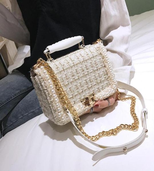 Duffel Borse Designer Luxury Handbag Women Brand Fashion Tweed Mini Bag 2021 Trend Femmina Elegante maniglia della tracolla a catena T4659572