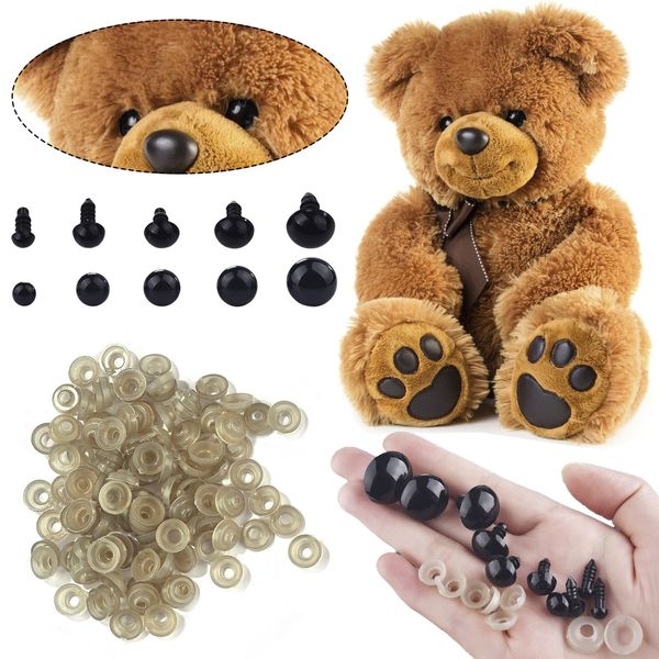 100 pcs schwarze Kunststoffsicherheit Augen Puppe Plastik Plüsch Augen 5/6/8/9/12/12/14/16mm Bär Weiche Spielzeug Tier Puppe Amigurumi Zubehör