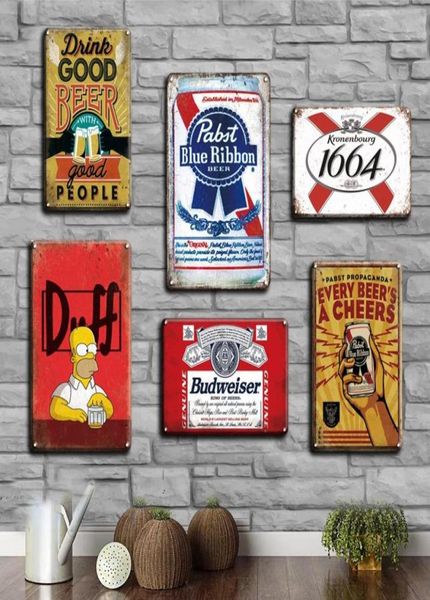 2021 Poster di birra vintage Metal Sign Tin Tin Sign Retro Corona Wall Ade Le Plaques Decorative Shabby Chic Pub Bar piastre di decorazione per la casa Si3945790