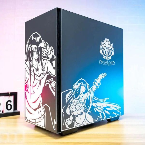 Pencere Çıkartmaları Overlord Albedo Anime PC Case Cartoon Deoch Decals ATX Bilgisayar Şasisi Cilt Su Geçirmez Kolay Çıkarılabilir