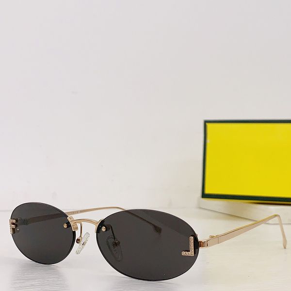 Óculos de sol sem aro de designer motivação de óculos de sol elípticos Anti-UV400 Mulheres de luxo Oval óculos de sol Fe4075 óculos de sol protetores de óculos de proteção