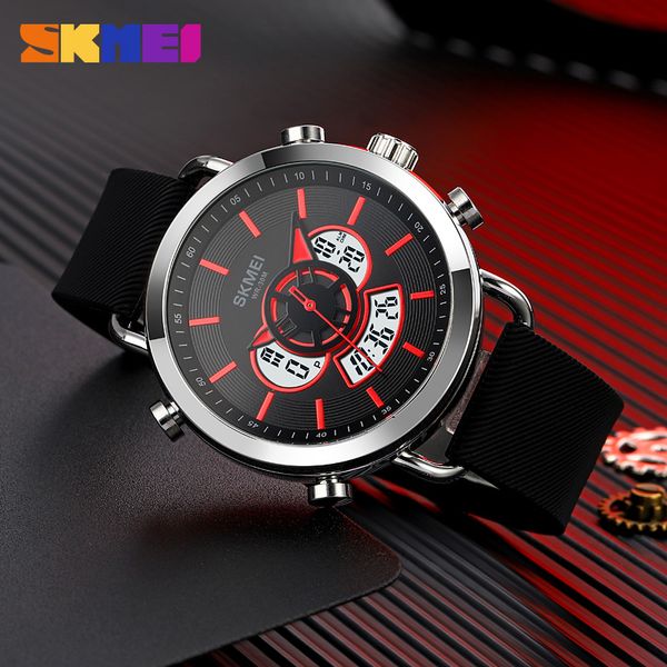 Skmei Original Uhr für Mann Luxus Dual Time Digital Armbandwatch Chronograph Led Light Sport Männer Uhren wasserdichte Uhr